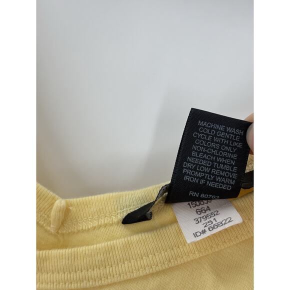 Moda International Tank Top Womens Small Yellow V Neck 100% Cotton Y2K Sheer - Picture 6 of 15